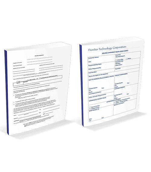 Required Shipping Forms (SSDF & End User Statement)